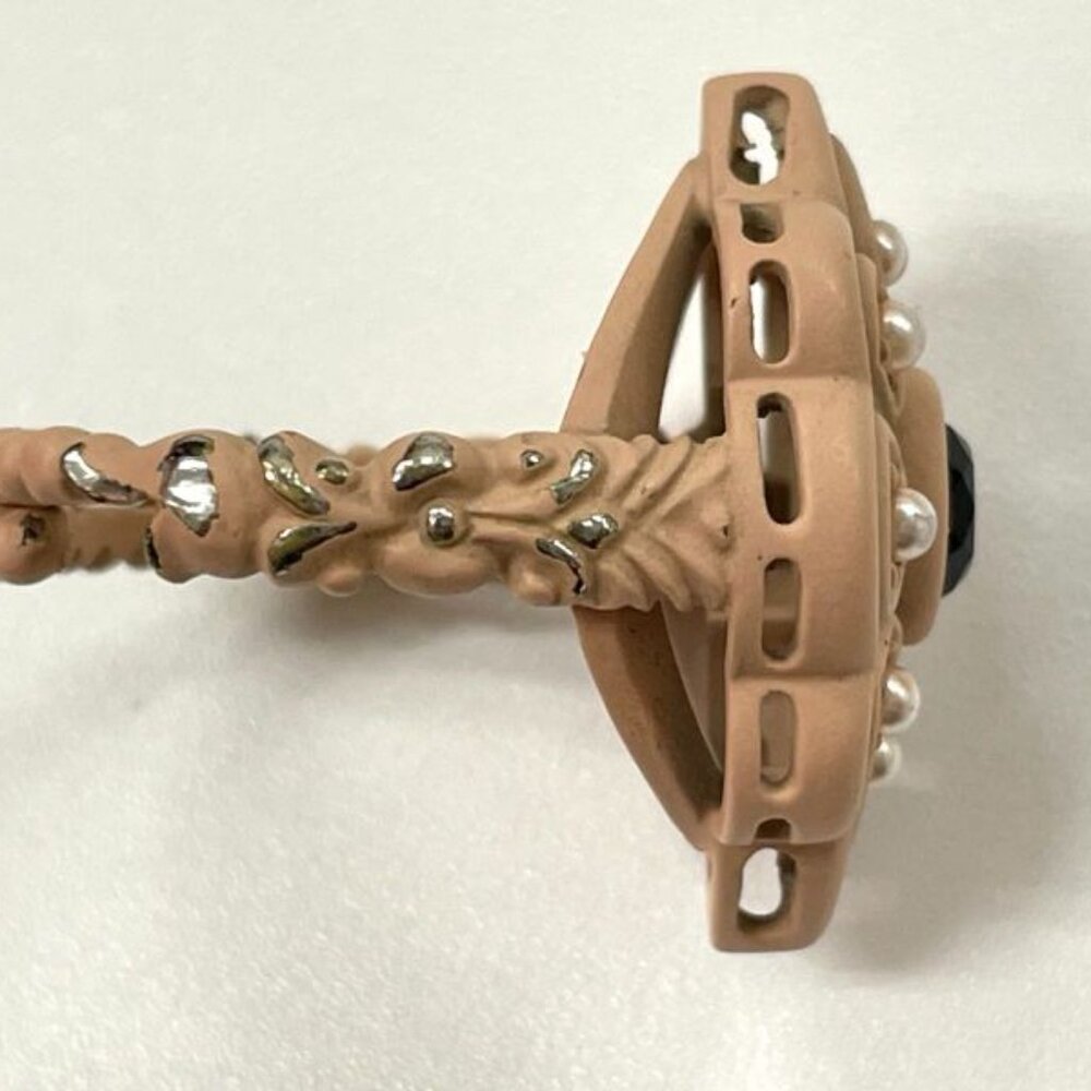 Gucci Michele Period Stone Faux Pearl Flower Ring 14 Ring - Picture 4 of 10